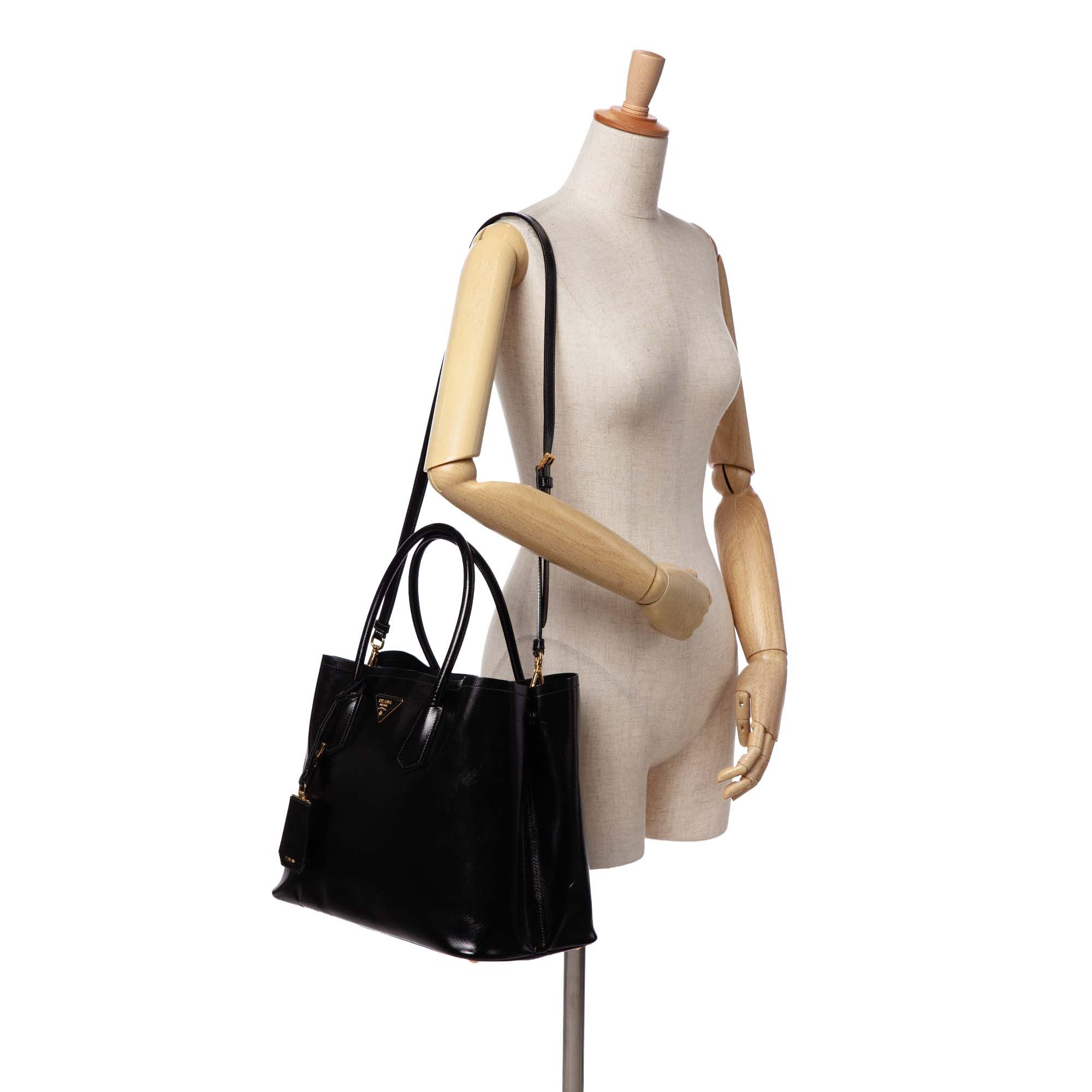 Prada Prada Medium Saffiano Vernice Double Satchel Size ONE SIZE - 9 Thumbnail