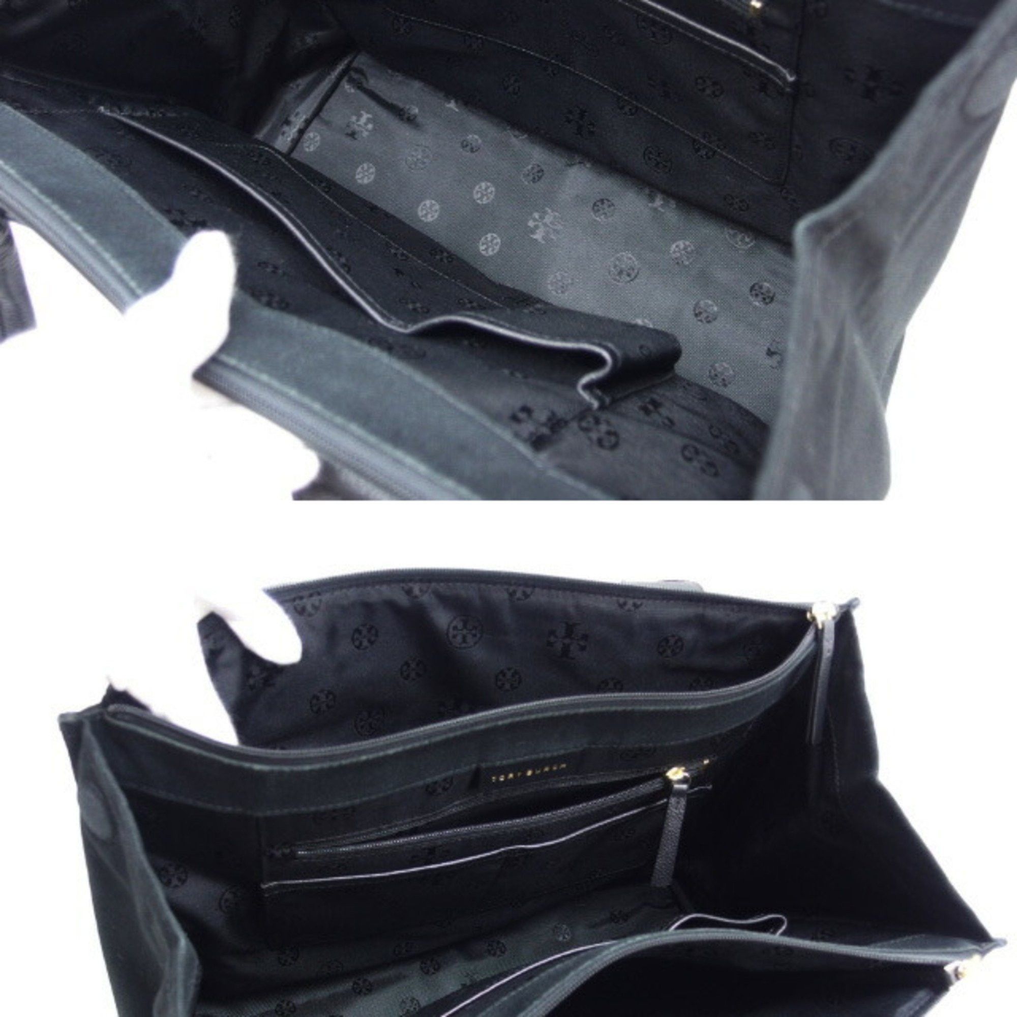 Tory Burch Tory Burch Ella Leather Tote Bag Double T Black Size ONE SIZE - 5 Thumbnail