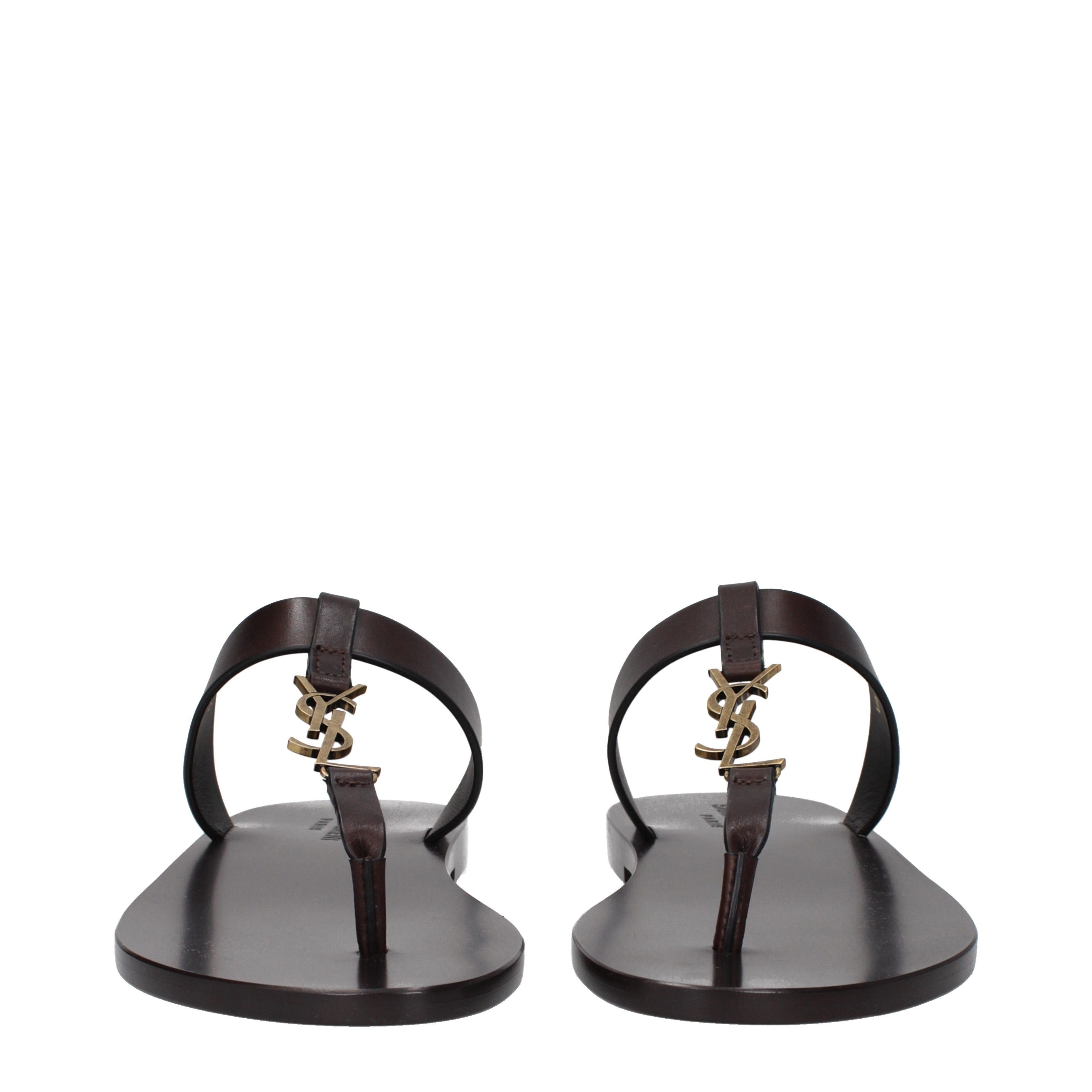 Saint Laurent Paris Flip Flops in Leather Size US 10 / EU 43 - 3 Thumbnail