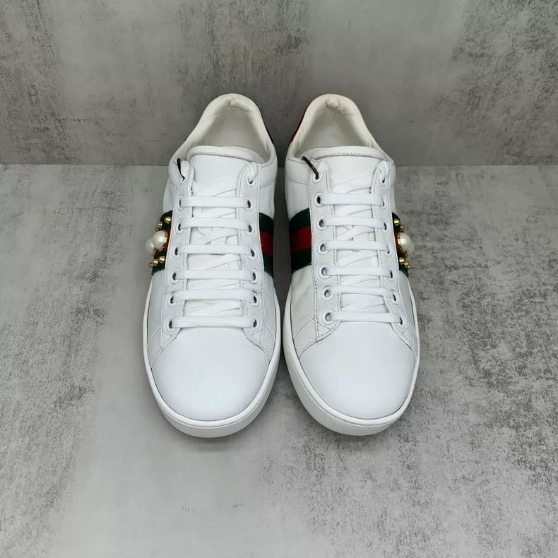 Gucci Gucci White Pearl Studded Sneakers Size 36.5 Size US 6 / IT 36 - 4 Thumbnail