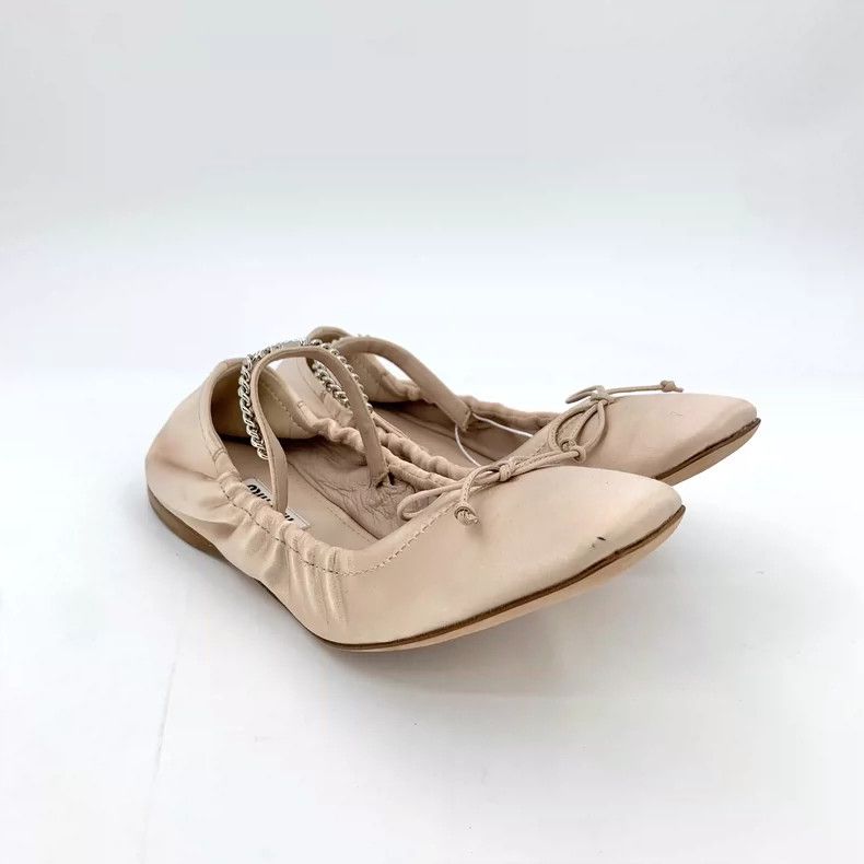 Miu Miu Miu Miu Pink Bow Flat Casual Shoes Size US 7 / IT 37 - 2 Thumbnail
