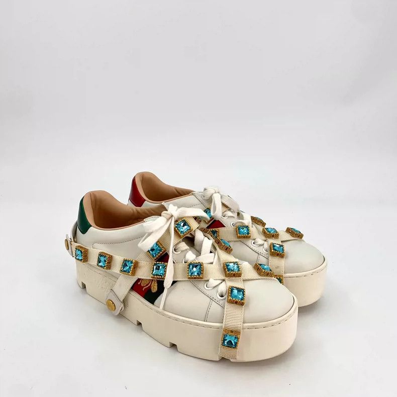 Gucci Gucci Ace Series White Casual Platform Sneakers Size US 8 / IT 38 - 2 Thumbnail