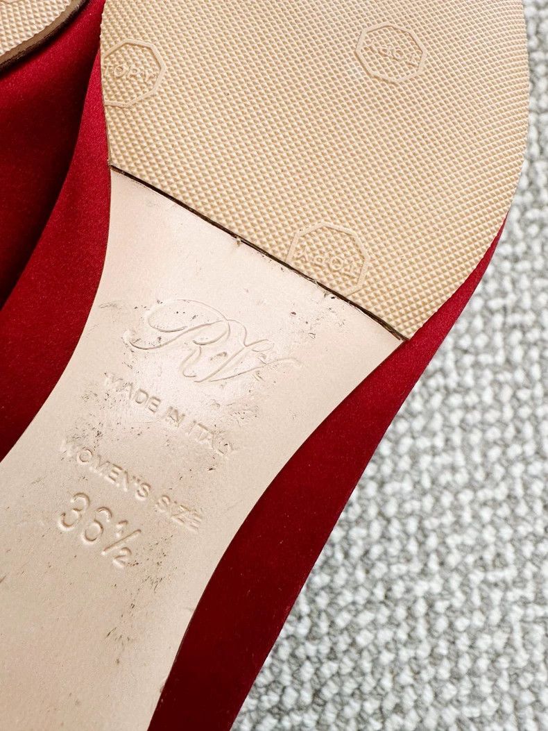 Roger Vivier Roger Vivier Red Satin Flats with Rhinestones Size US 7 / IT 37 - 5 Thumbnail