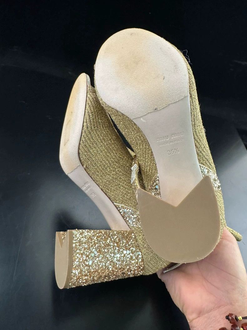 Miu Miu Miu Miu Chunky Heel Open Toe Booties Size US 6 / IT 36 - 5 Thumbnail