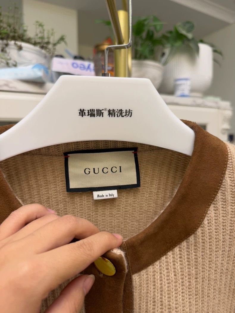 Gucci Gucci Cardigan with Suede Sleeves Size M / US 6-8 / IT 42-44 - 3 Thumbnail