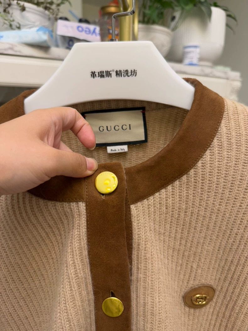 Gucci Gucci Cardigan with Suede Sleeves Size M / US 6-8 / IT 42-44 - 9 Thumbnail