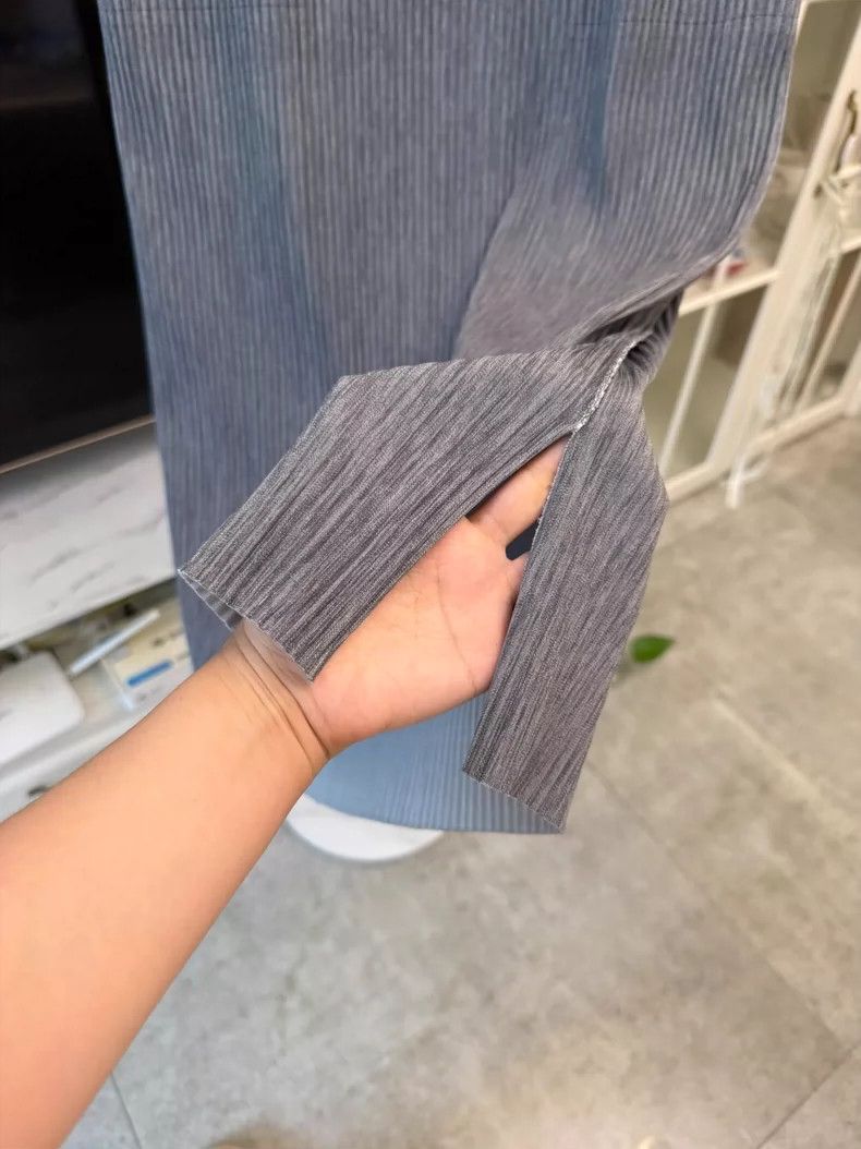 Issey Miyake Issey Miyake Gray Straight Midi Skirt Size 22" - 4 Thumbnail