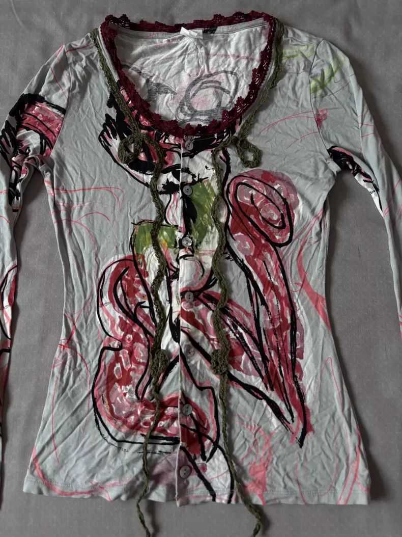 Jean Paul Gaultier Jean Paul Gaultier Vintage Cardigan with Print Size S / US 4 / IT 40 - 3 Thumbnail