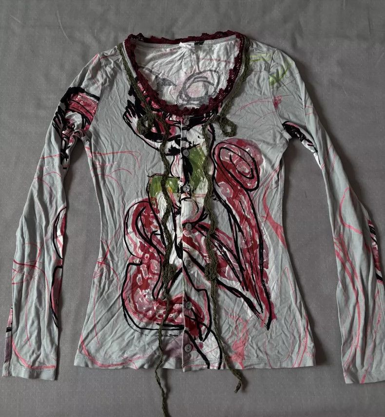 Jean Paul Gaultier Jean Paul Gaultier Vintage Cardigan with Print Size S / US 4 / IT 40 - 2 Thumbnail