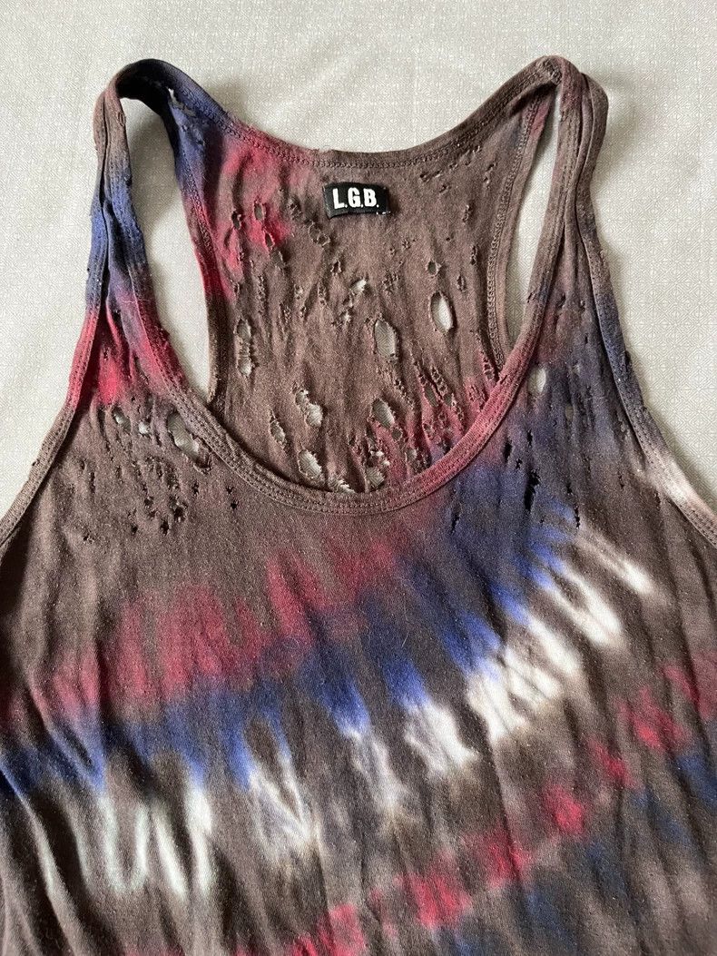 Le Grande Bleu (L.G.B.) Vintage Punk Style Dyed Tank Top Size XXS / US 00 / IT 34 - 2 Thumbnail
