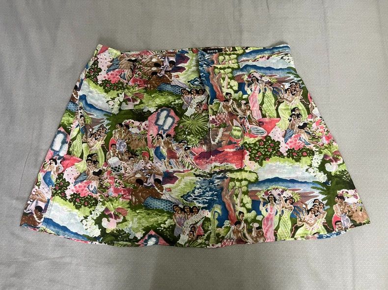 Yohji Yamamoto Vintage Zucca Printed Skirt with Layered Design Size 30" / US 8 / IT 44 - 6 Thumbnail