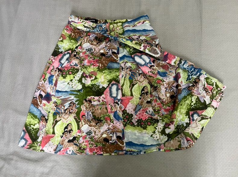 Yohji Yamamoto Vintage Zucca Printed Skirt with Layered Design Size 30" / US 8 / IT 44 - 3 Thumbnail