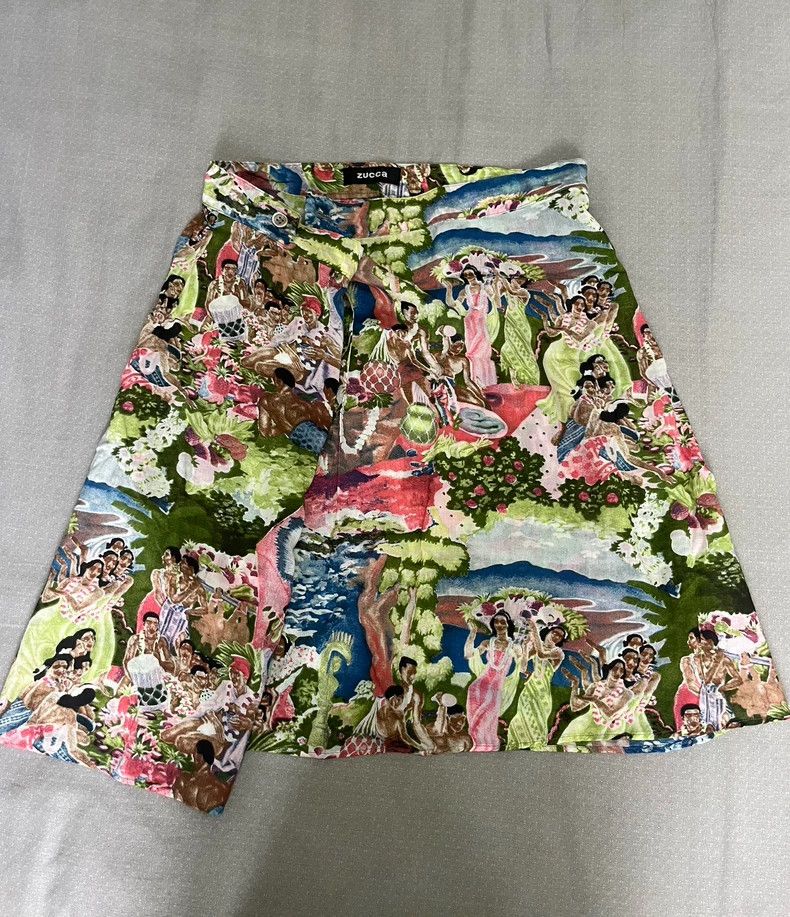 Yohji Yamamoto Vintage Zucca Printed Skirt with Layered Design Size 30" / US 8 / IT 44 - 7 Thumbnail