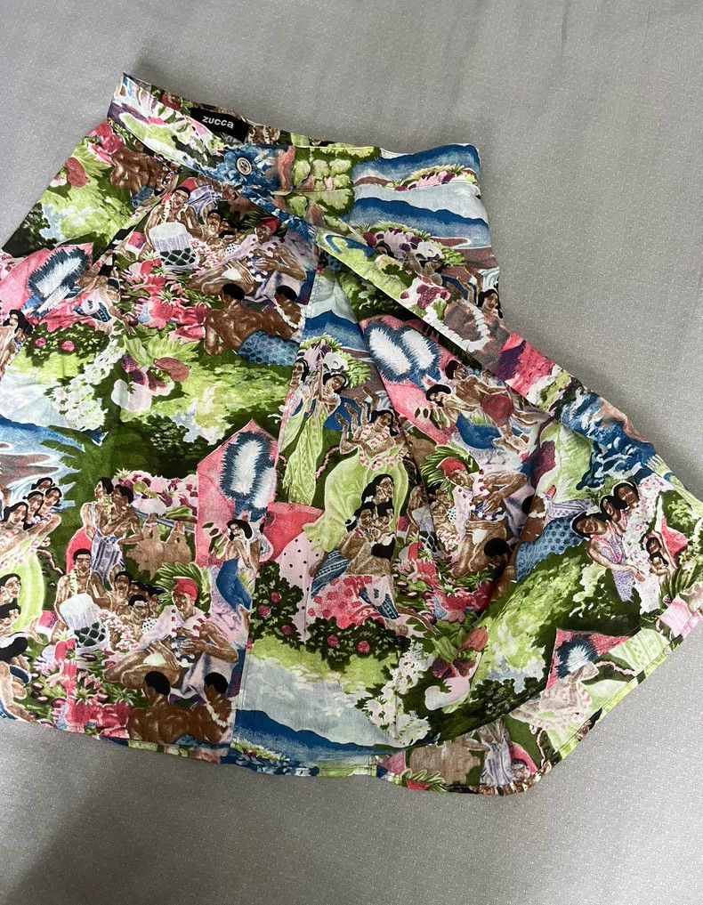 Yohji Yamamoto Vintage Zucca Printed Skirt with Layered Design Size 30" / US 8 / IT 44 - 4 Thumbnail
