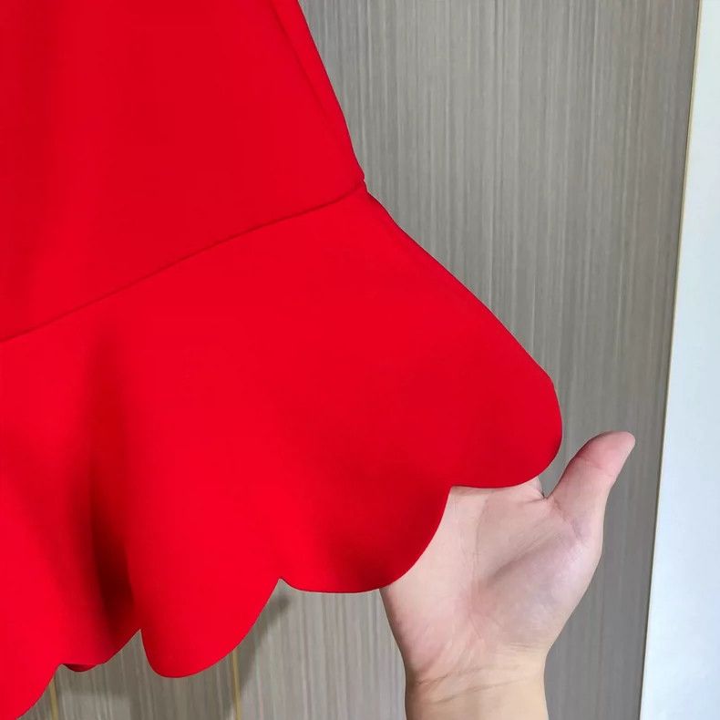 Miu Miu Miu Miu Red Bow Ruffled Mini Skirt Size 42" / US 20 - 4 Thumbnail