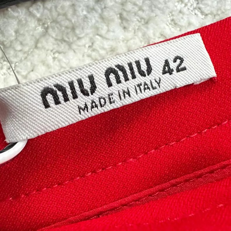 Miu Miu Miu Miu Red Bow Ruffled Mini Skirt Size 42" / US 20 - 5 Thumbnail
