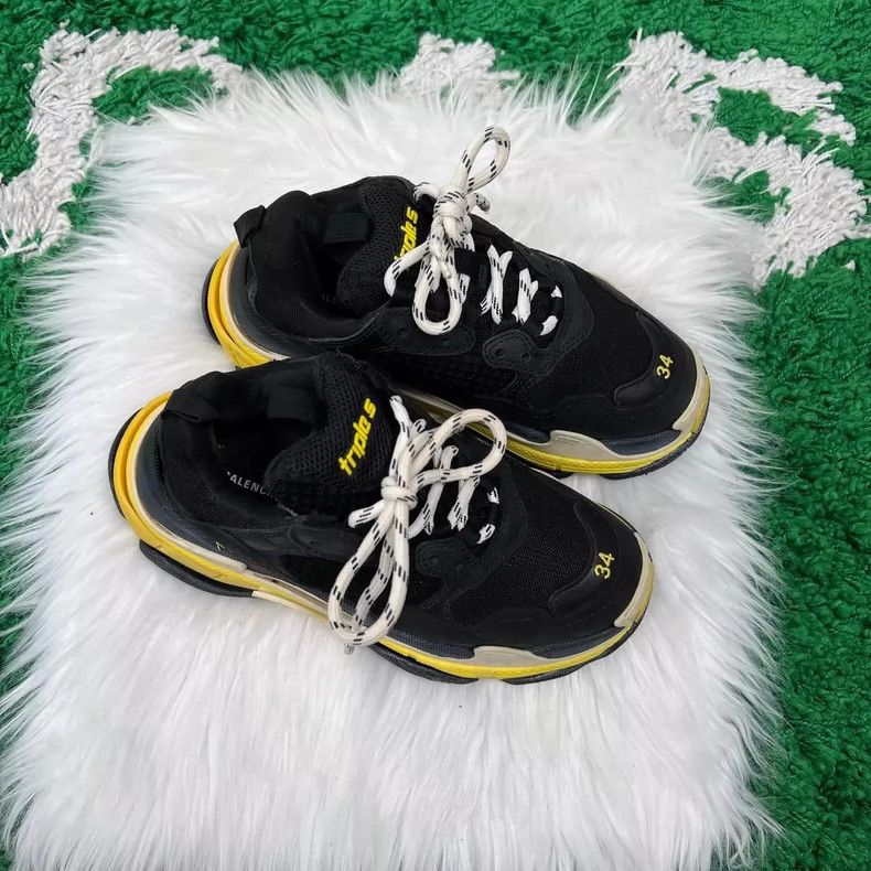 Balenciaga Balenciaga Triple S Sneakers with Black and Yellow Size US 10 / EU 43 - 5 Thumbnail