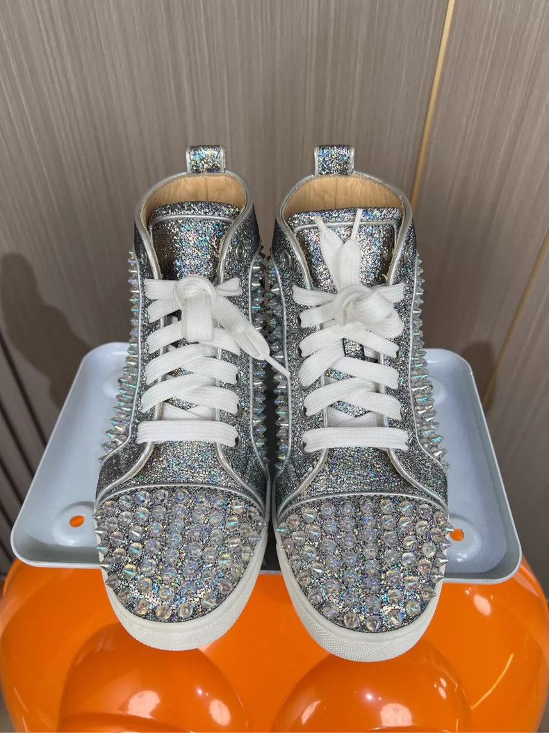 Christian Louboutin Christian Louboutin Sparkling High-Top Sneakers Size US 5 / IT 35 - 4 Thumbnail