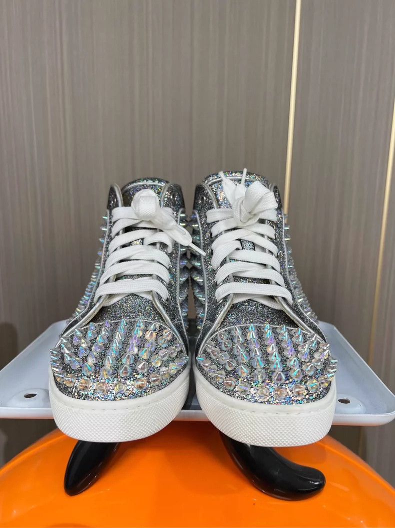 Christian Louboutin Christian Louboutin Sparkling High-Top Sneakers Size US 5 / IT 35 - 5 Thumbnail