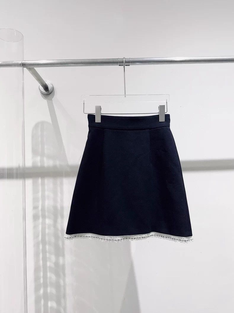 Miu Miu Miu Miu Lace Rhinestone Half Skirt Size 36" / US 14 / IT 50 - 2 Thumbnail
