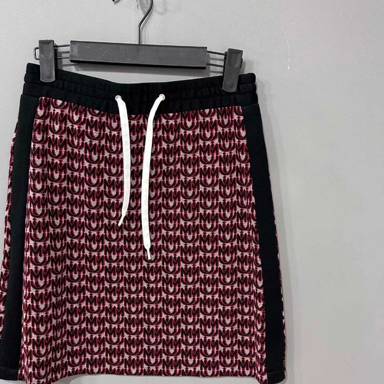 Miu Miu Black and Red Letter Print Knit Skirt Size 22" - 3 Thumbnail