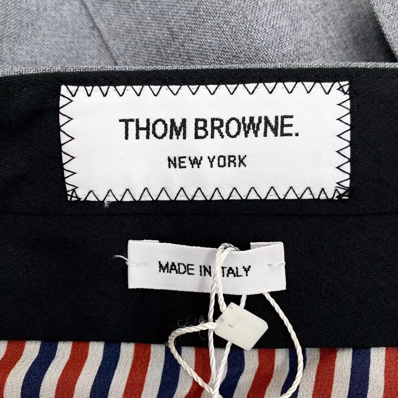 Thom Browne Gray Pleated Wool Mini Skirt by Thom Browne Size 40" / US 18 - 5 Thumbnail