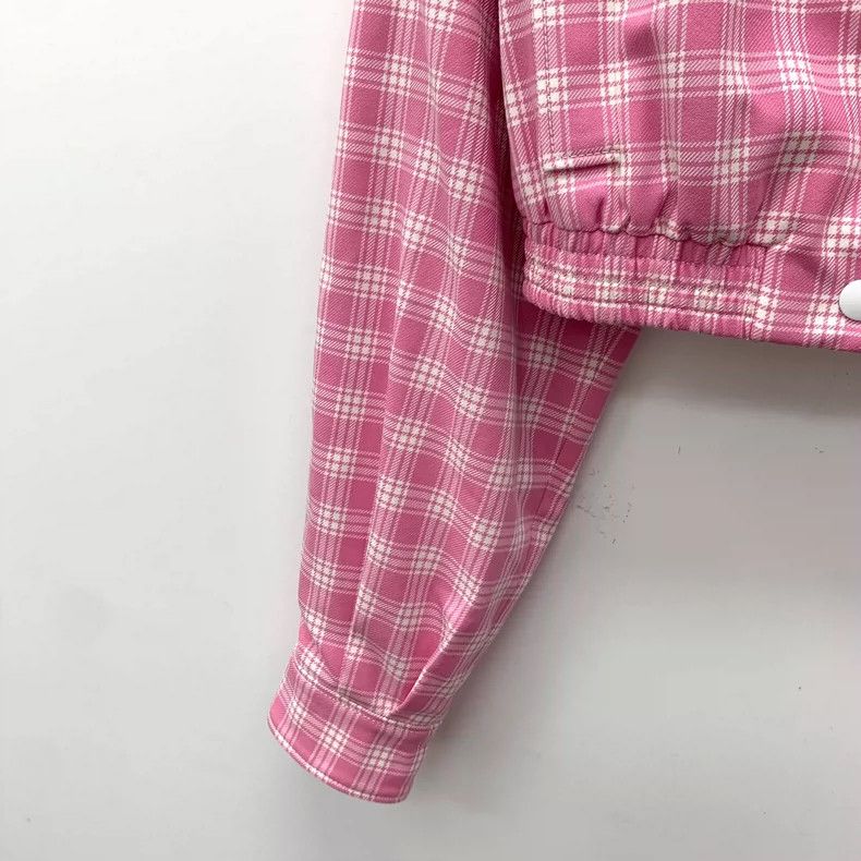 Miu Miu MiuMiu Pink Logo Plaid Long Sleeve Jacket Size S / US 4 / IT 40 - 4 Thumbnail