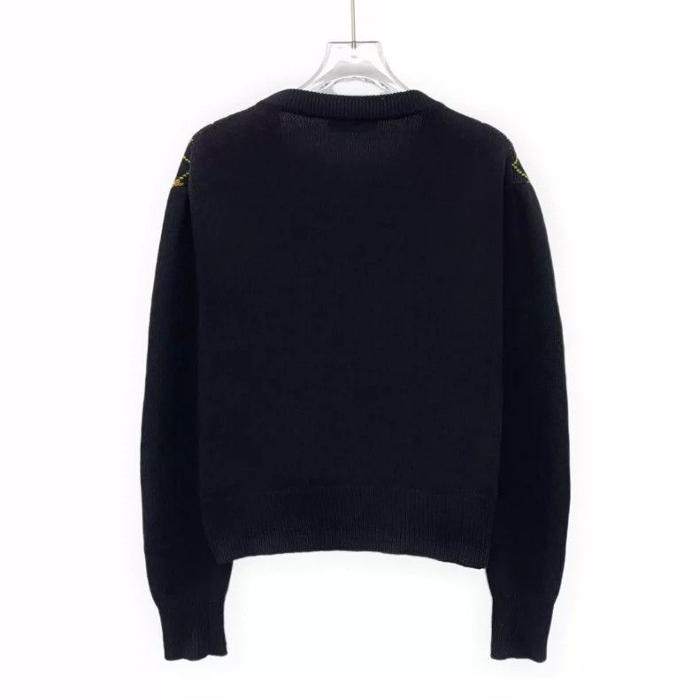 Prada MiuMiu Black V-Neck Cardigan Sweater Size XS / US 0-2 / IT 36-38 - 2 Thumbnail