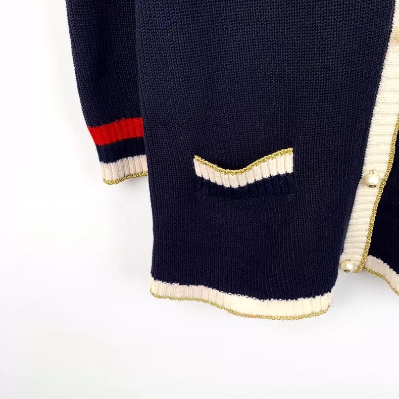 Gucci Gucci Black Logo Embroidered Knit Cardigan Size L / US 10 / IT 46 - 4 Thumbnail