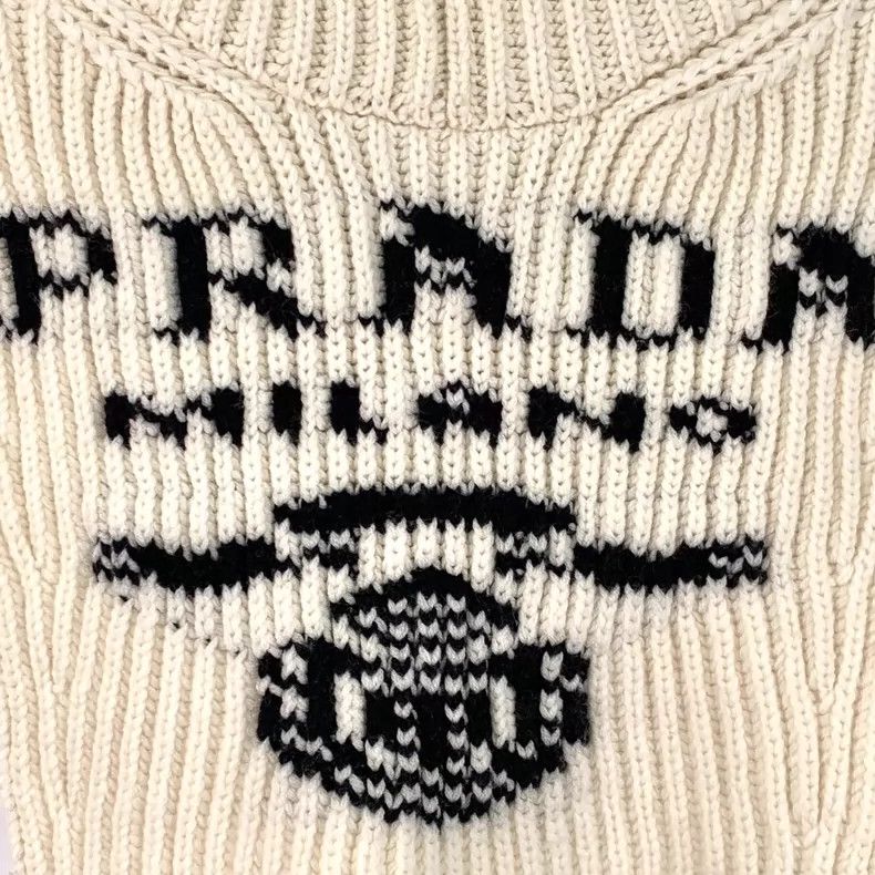 Prada Prada Cream Cashmere Knit Hooded Scarf Size ONE SIZE - 4 Thumbnail