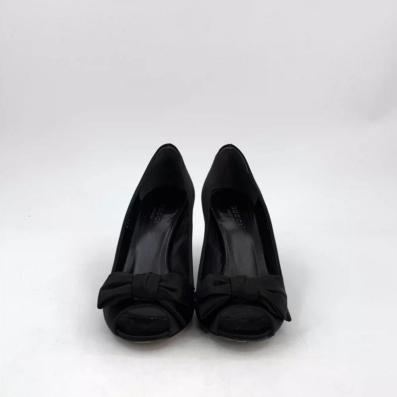 Gucci Gucci Black Bow Peep Toe High Heels Size US 5 / IT 35 - 3 Thumbnail