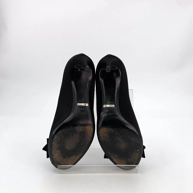Gucci Gucci Black Bow Peep Toe High Heels Size US 5 / IT 35 - 5 Thumbnail