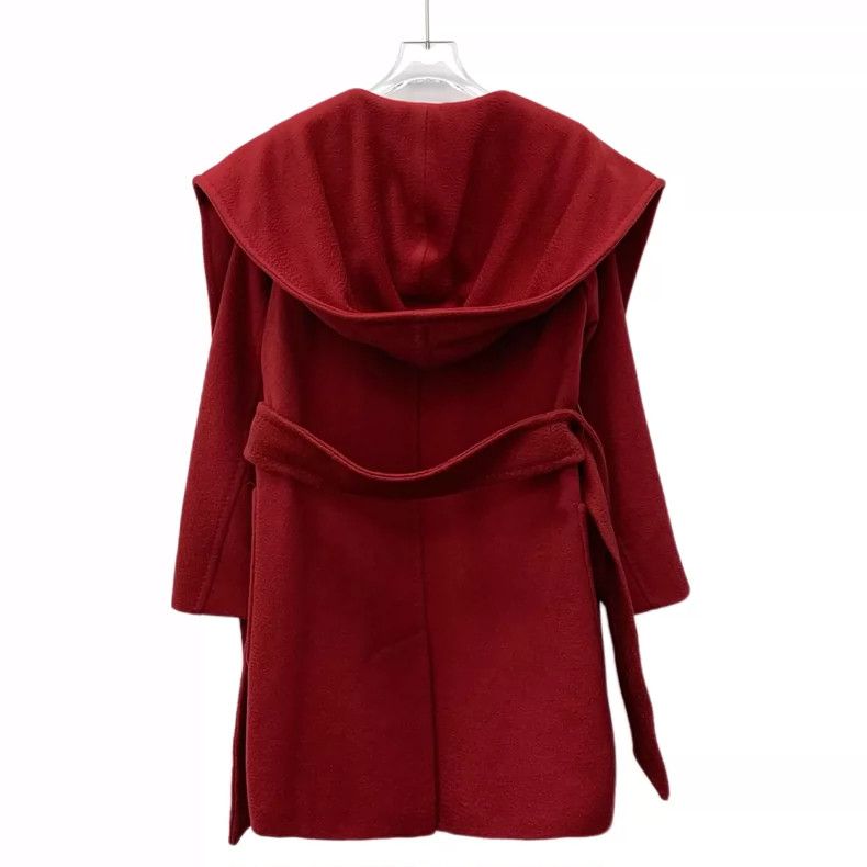 Max Mara Maxmara Red Hooded Long Sleeve Coat Size XXS / US 00 / IT 34 - 2 Thumbnail