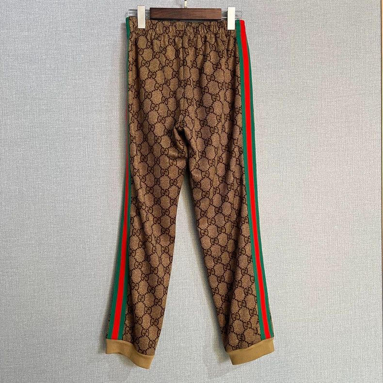 Gucci Gucci Brown Logo Print Sports Pants Size 22" - 2 Thumbnail