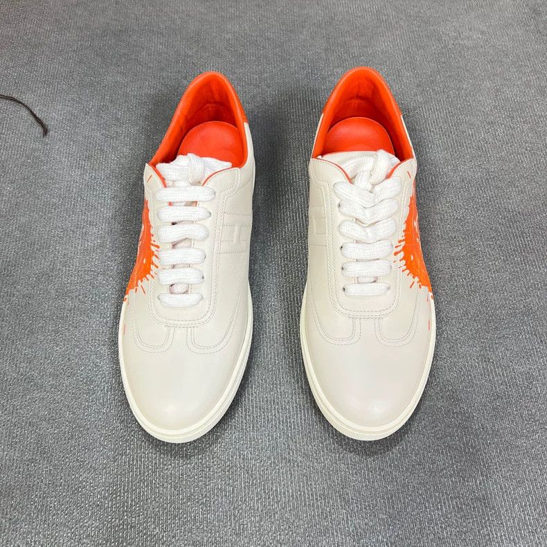 Hermes Hermes Quicker White Orange Low-Top Sneakers Size US 6 / IT 36 - 4 Thumbnail