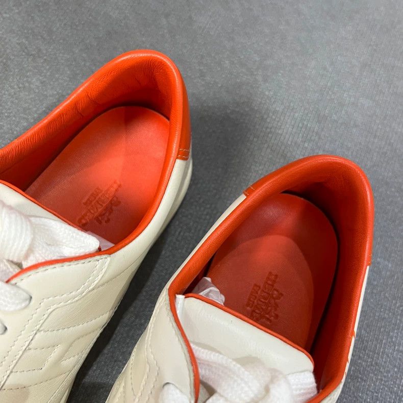 Hermes Hermes Quicker White Orange Low-Top Sneakers Size US 6 / IT 36 - 5 Thumbnail