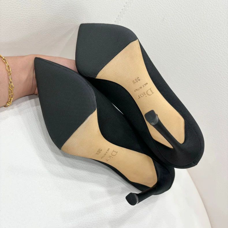 Dior Dior Black Satin High Heels with Rhinestones Size US 8 / IT 38 - 5 Thumbnail