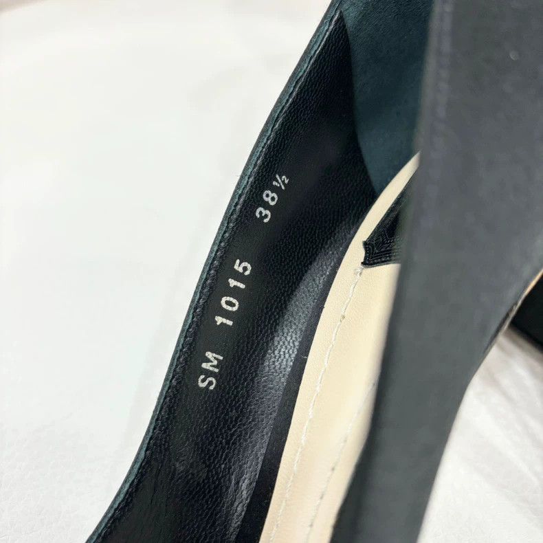 Dior Dior Black Satin High Heels with Rhinestones Size US 8 / IT 38 - 3 Thumbnail