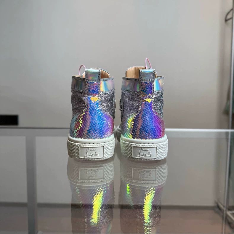 Christian Louboutin CL Christian Louboutin Rainbow Glitter High-top Sneakers Size US 7 / IT 37 - 5 Thumbnail