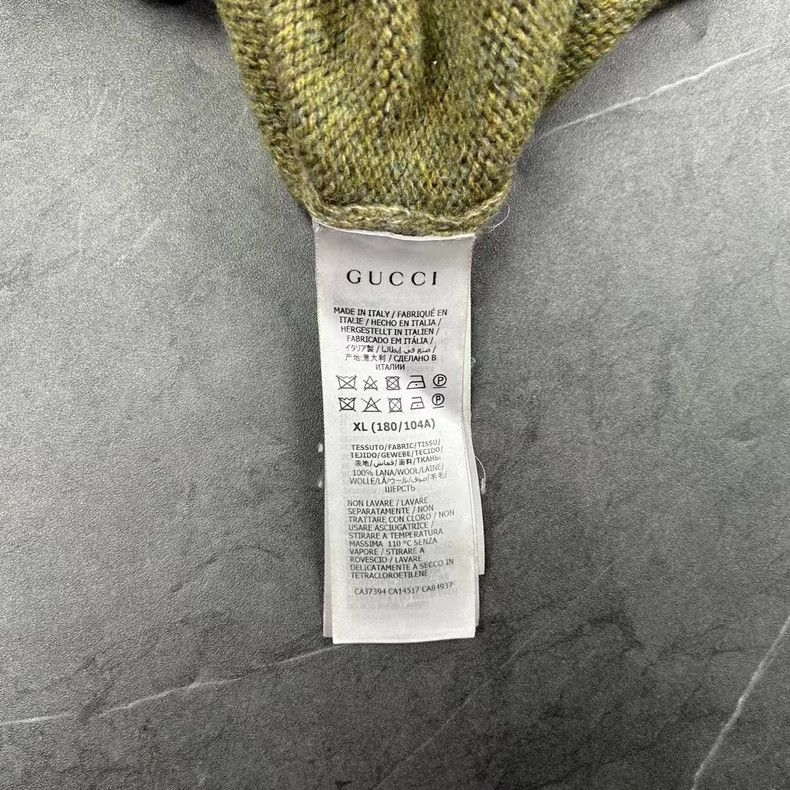Gucci GUCCI Green Distressed Sweater Size XL Size US XL / EU 56 / 4 - 5 Thumbnail