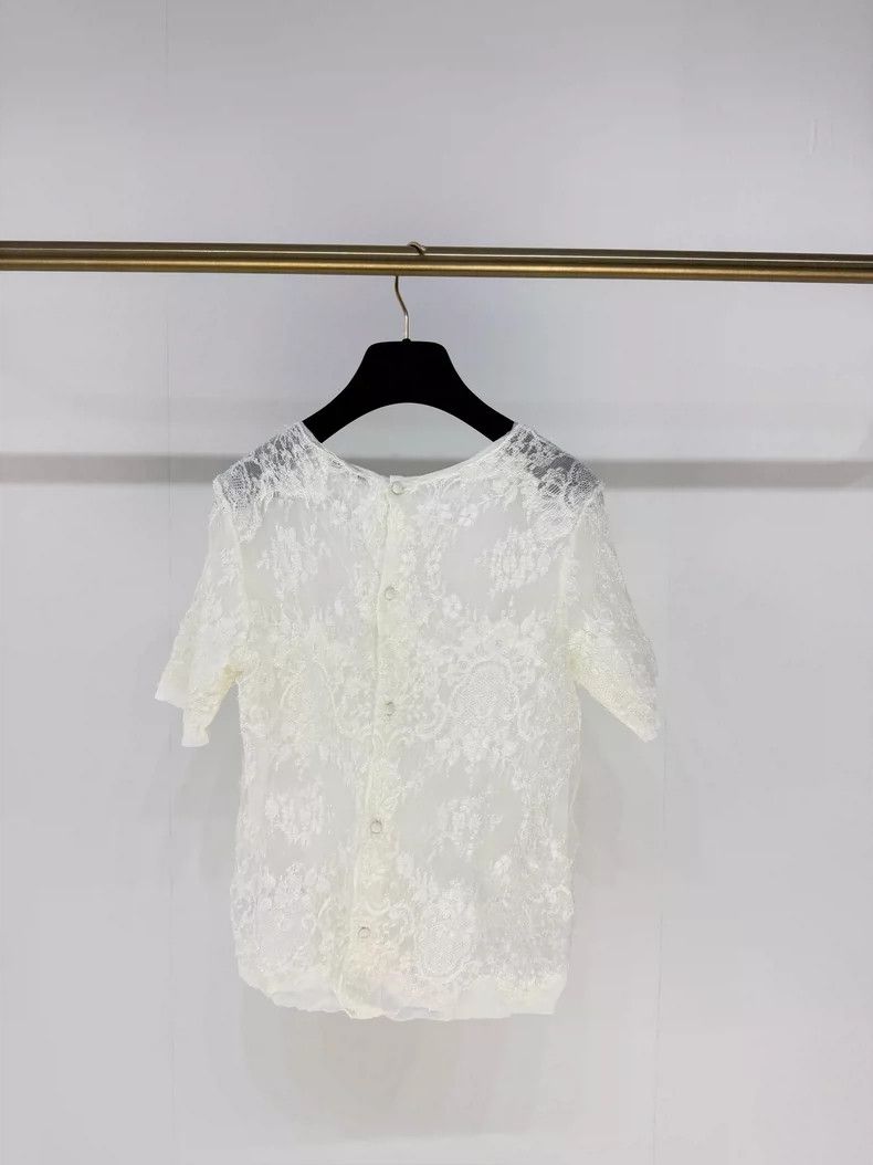 Ermanno Scervino Ermanno Scervino Lace Short Sleeve Top Size S / US 4 / IT 40 - 2 Thumbnail