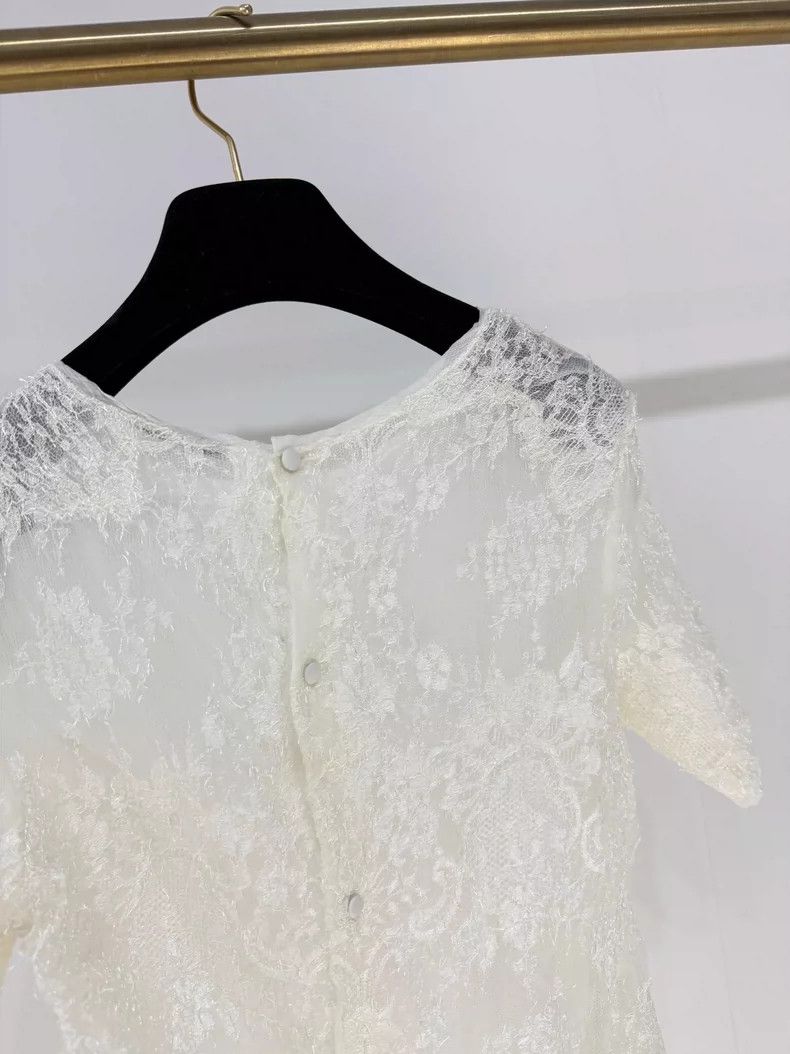 Ermanno Scervino Ermanno Scervino Lace Short Sleeve Top Size S / US 4 / IT 40 - 4 Thumbnail