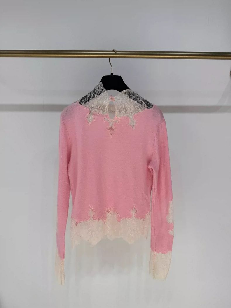 Ermanno Scervino Pink Lace Knitted Top by Ermanno Scervino Size M / US 6-8 / IT 42-44 - 2 Thumbnail