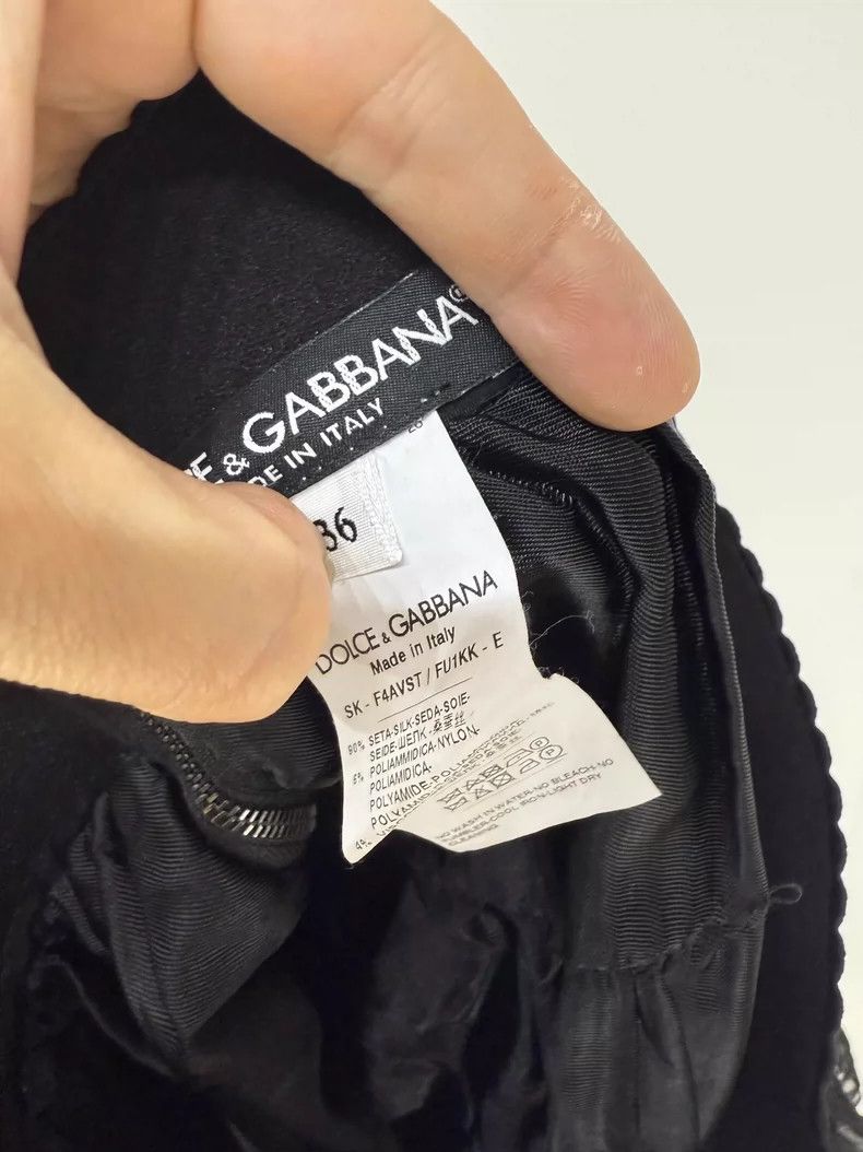 Dolce & Gabbana Dolce & Gabbana Black Ruffled Lace Skirt Size 36" / US 14 / IT 50 - 5 Thumbnail