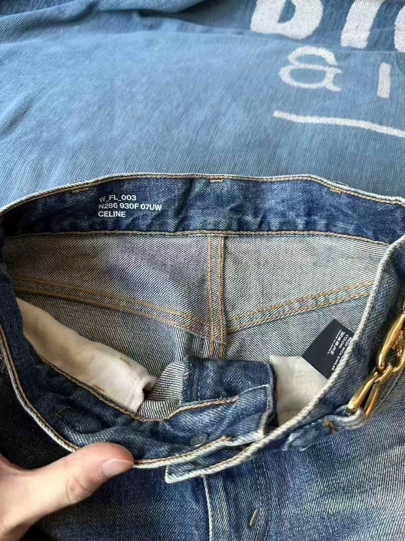 Celine Celine Gold Button Jane Jeans Size US 26 / EU 42 - 3 Thumbnail