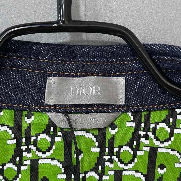 Dior Denim Jacket with Green Interior Print Size US M / EU 48-50 / 2 - 5 Thumbnail