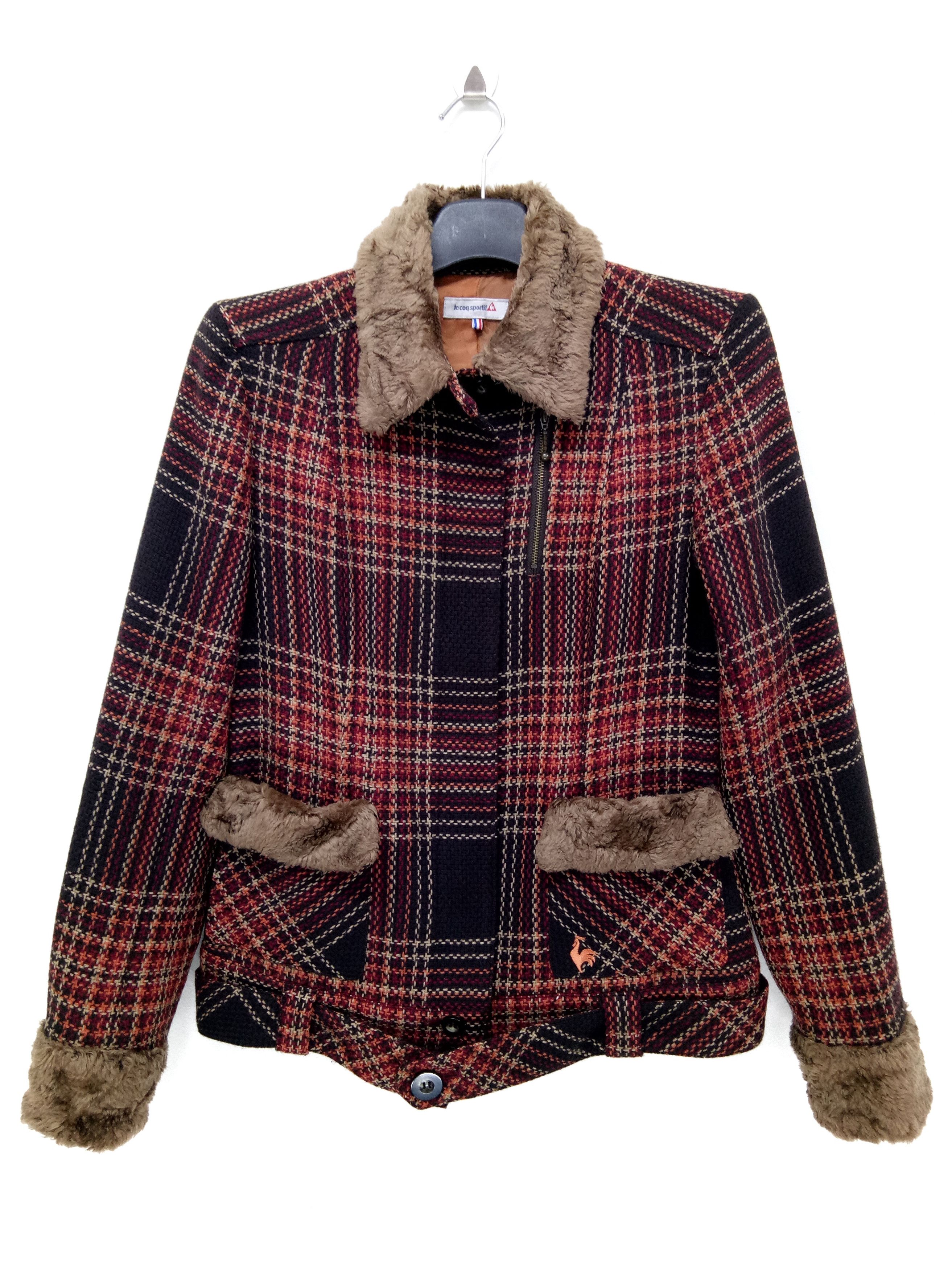 Le Coq Sportif 🔥Le Coq Sportif🇯🇵Tartan Wool Zip Up Jacket RARE Design Size US S / EU 44-46 / 1 - 7 Thumbnail