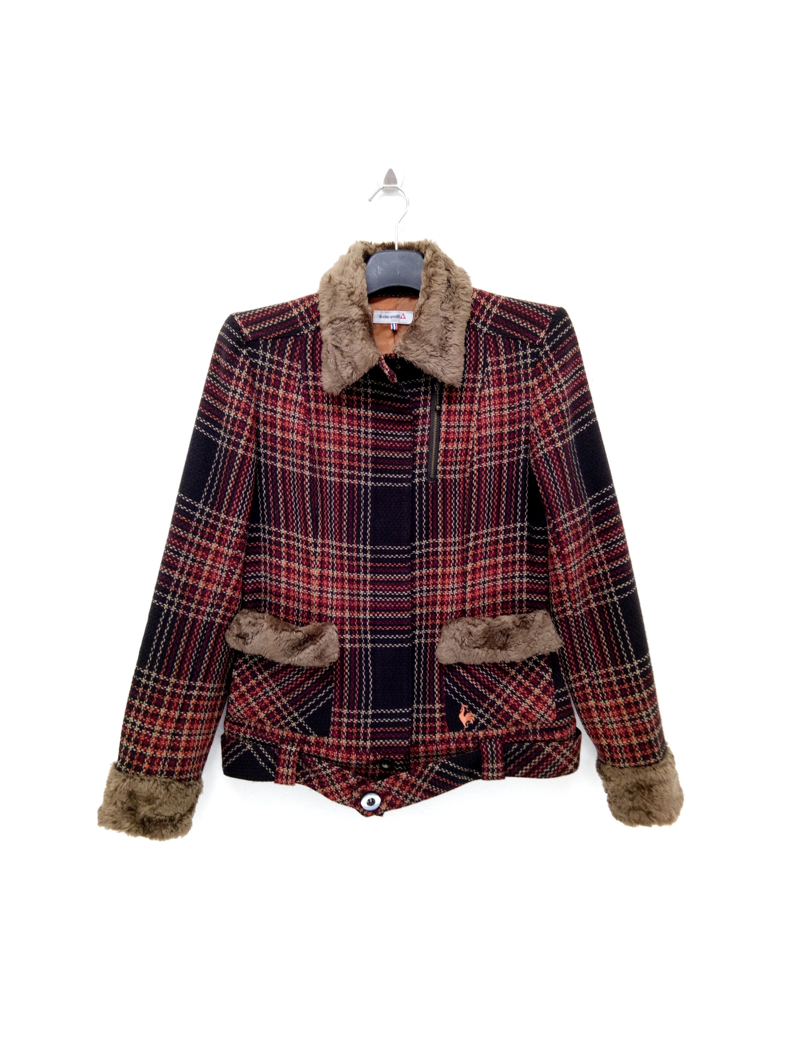 Le Coq Sportif 🔥Le Coq Sportif🇯🇵Tartan Wool Zip Up Jacket RARE Design Size US S / EU 44-46 / 1 - 1 Thumbnail
