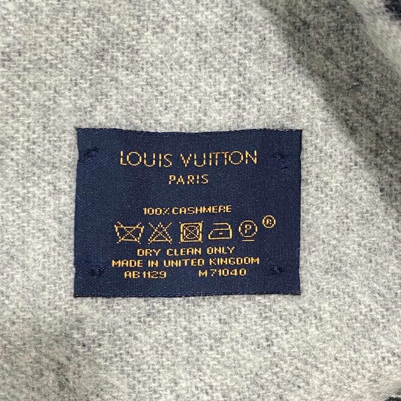 Louis Vuitton Black and Gray Cashmere Scarf Size ONE SIZE - 6 Thumbnail