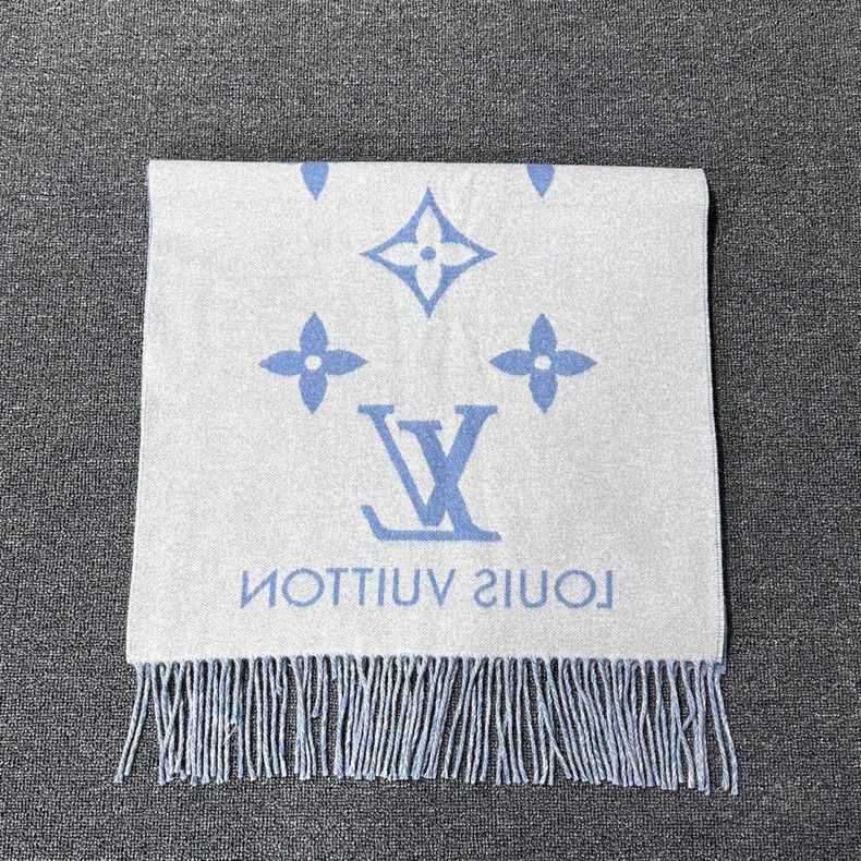 Louis Vuitton Blue and White Cashmere Scarf by Louis Vuitton Size ONE SIZE - 2 Thumbnail